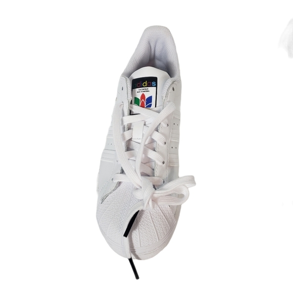 Adidas Superstar Diversity Pride Sneakers Sz 6.5 Shell Top Leather Trefoil Shoes - Picture 7 of 10